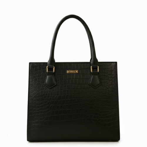 Croc 2Pc Handbag – Black