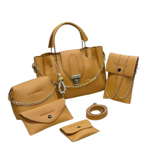 Majestic 5 Piece Handbag Set-Yellow