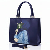 Haya Art Canvas Handbag-Blue