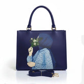 Haya Art Canvas Handbag-Blue