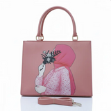 Haya Art Canvas Handbag-Pink