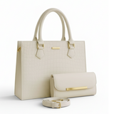 Croc 2Pc Handbag – White