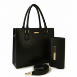 Croc 2Pc Handbag – Black
