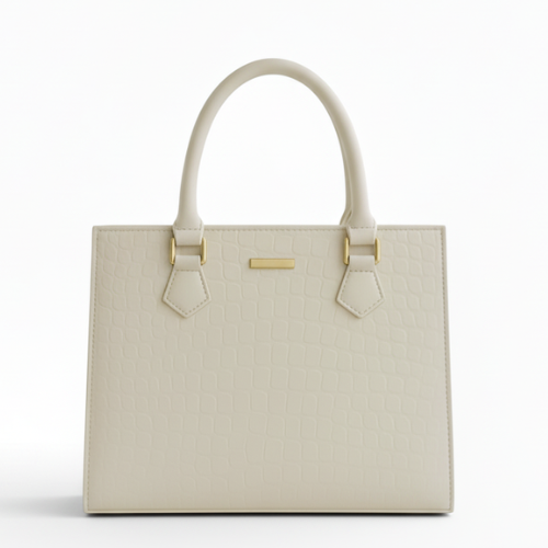 Croc 2Pc Handbag – White