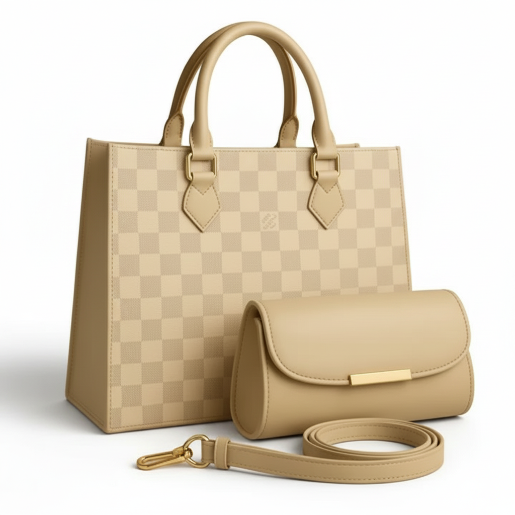 LN DAMIER 2-Pcs Handbag Set - Beige