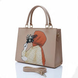 Haya Art Canvas Handbag-Beige