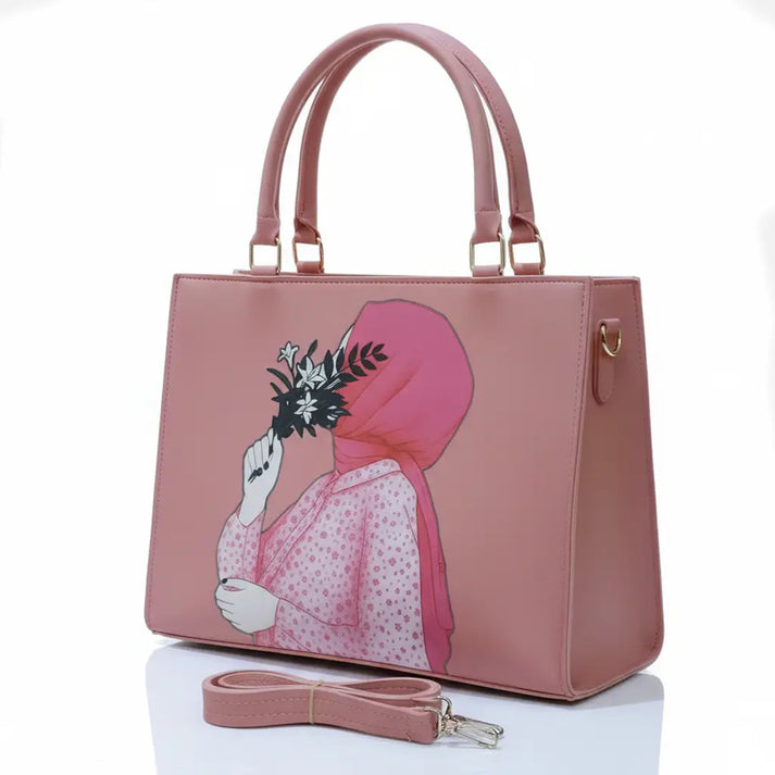 Haya Art Canvas Handbag-Pink