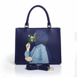 Haya Art Canvas Handbag-Blue
