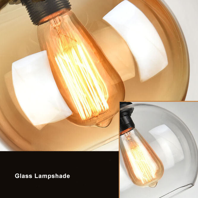 Vintage Rope Pendant Light, Glass Globe Rustic Farmhouse Hanging Lamp for Kitchen Island, E26 Base - Image 15