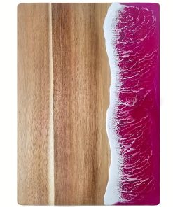Alternative view of Wave Resin Cutting Board, Acacia Wood Ocean Wave Epoxy Charcuterie and Cheese Serving Board