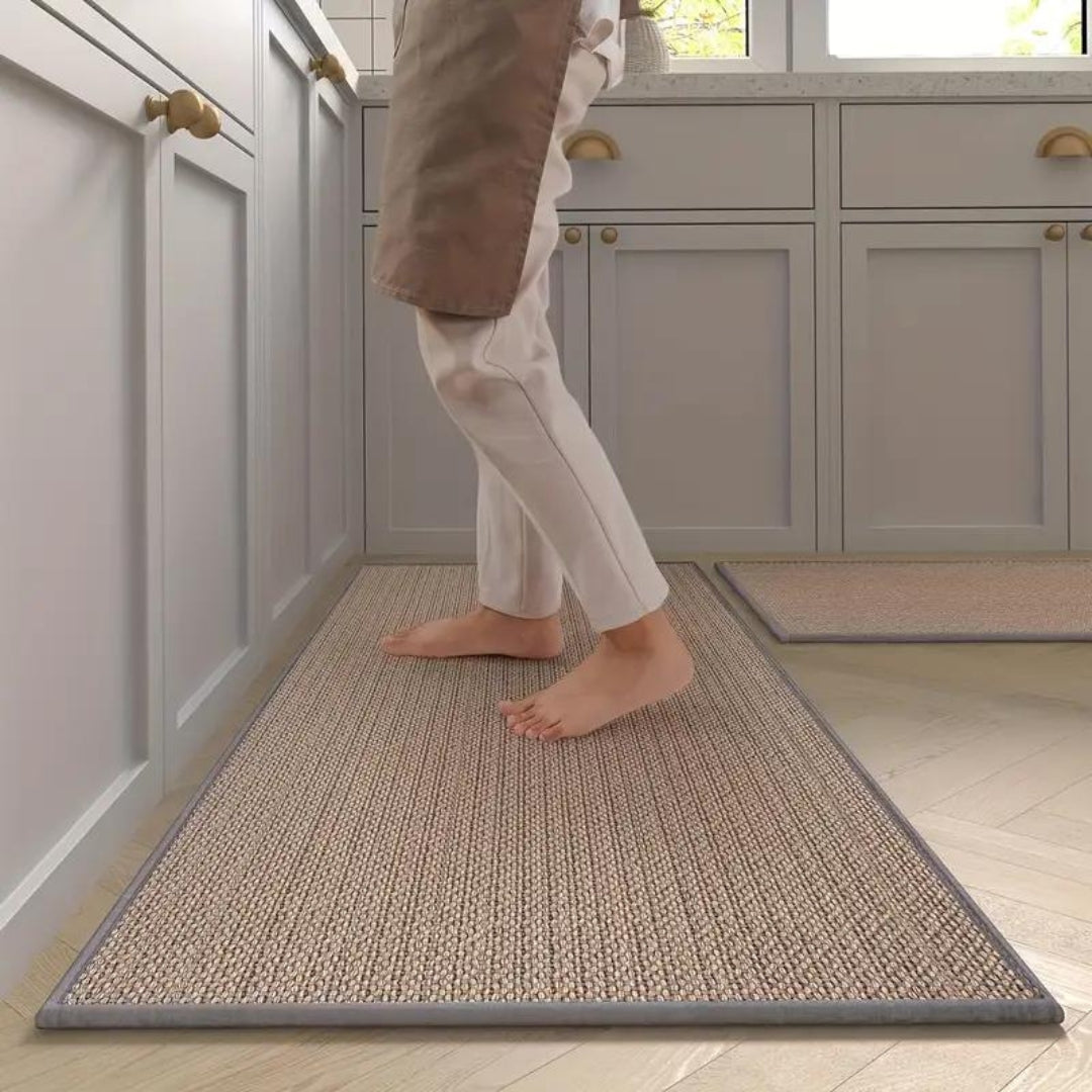 Matilda Kitchen Mat Set of 2, Cushioned Anti Fatigue Kitchen Rugs, Non Slip Woven Runner Mats - Image 2