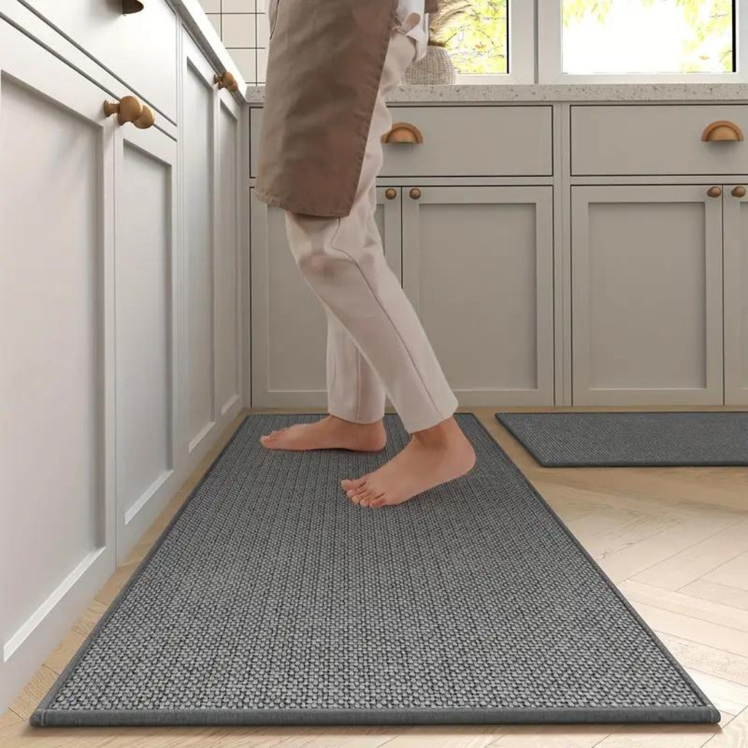 Matilda Kitchen Mat Set of 2, Cushioned Anti Fatigue Kitchen Rugs, Non Slip Woven Runner Mats - Image 3