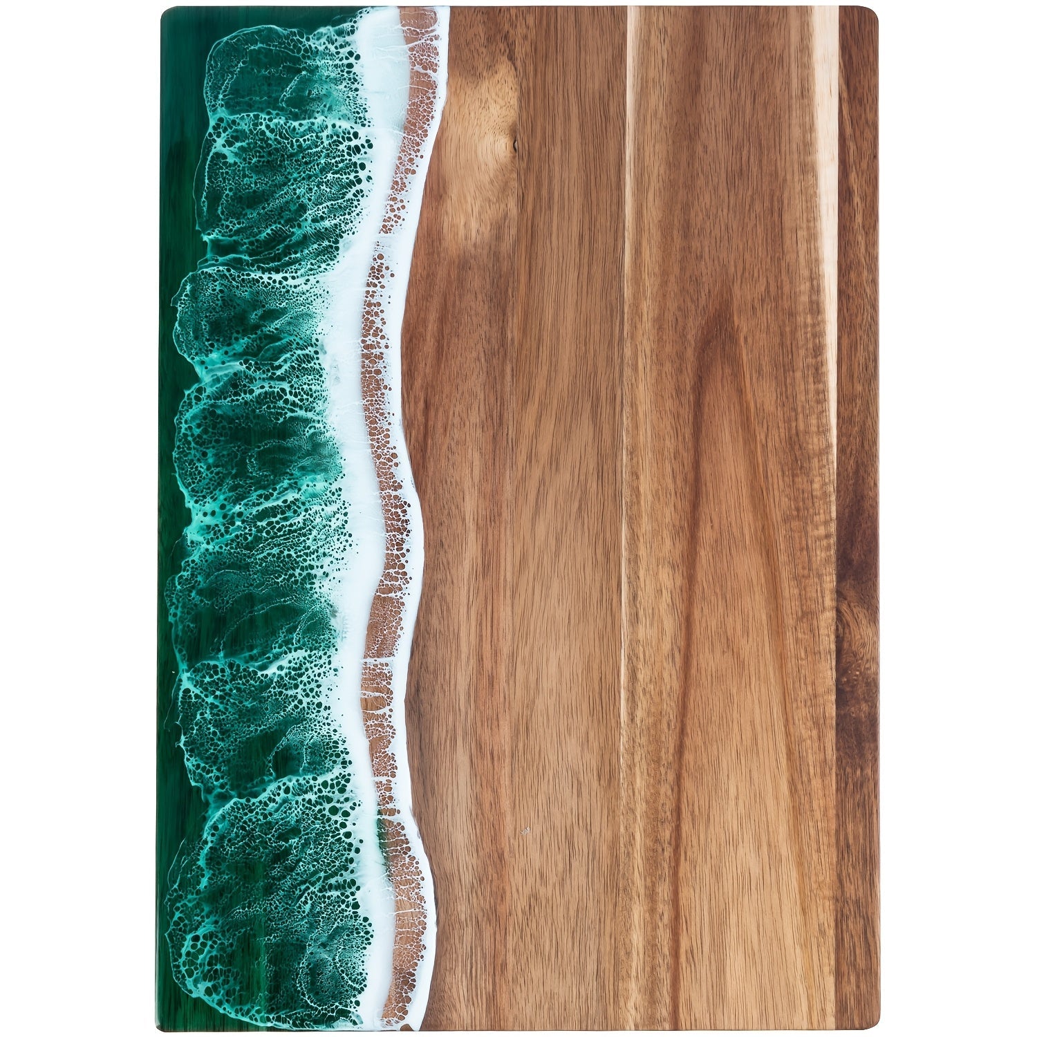 Wave Resin Cutting Board, Acacia Wood Ocean Wave Epoxy Charcuterie and Cheese Serving Board