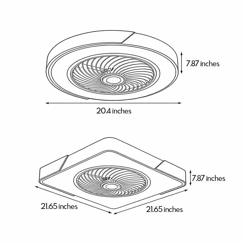 Bladeless Ceiling Fan with Light and Remote, Low Profile Flush Mount Dimmable 36W LED Fan - Image 16