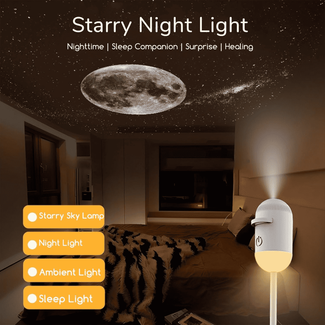 Orbit Star Projector Night Light, Galaxy Ceiling Projector with 360 Degree Rotation and USB Power - Image 9
