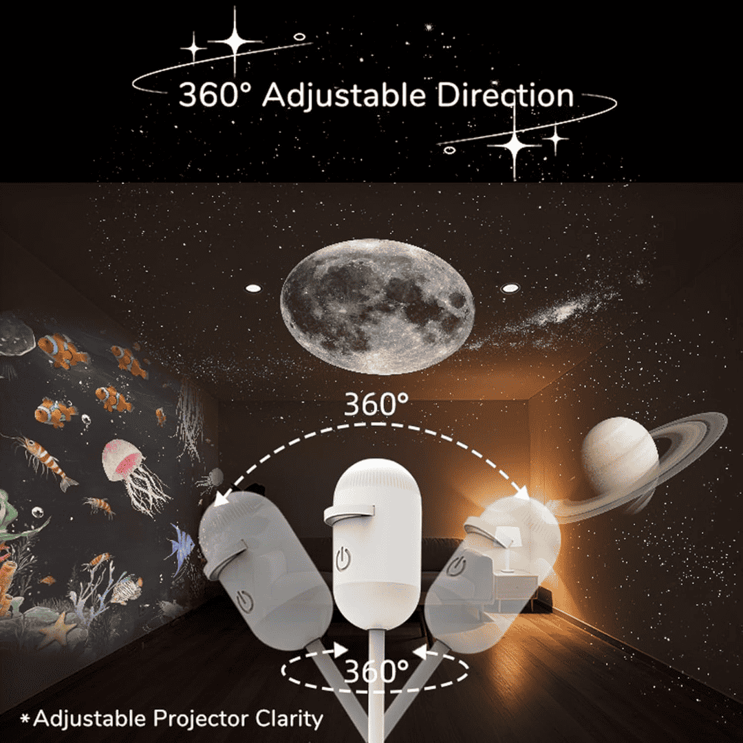 Orbit Star Projector Night Light, Galaxy Ceiling Projector with 360 Degree Rotation and USB Power - Image 7