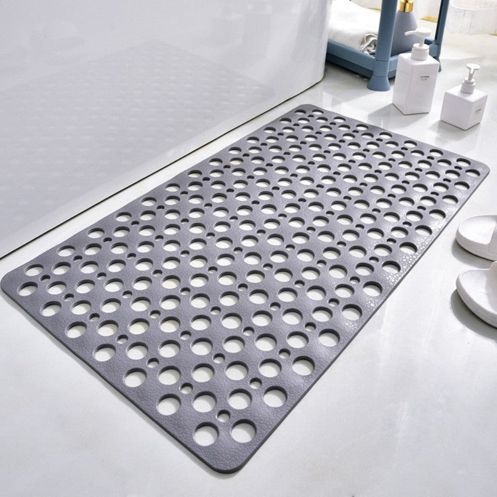 Secure Non Slip Shower Mat, Suction Cup Bathtub Mat with Drain Holes, TPE Anti Slip Bath Mat