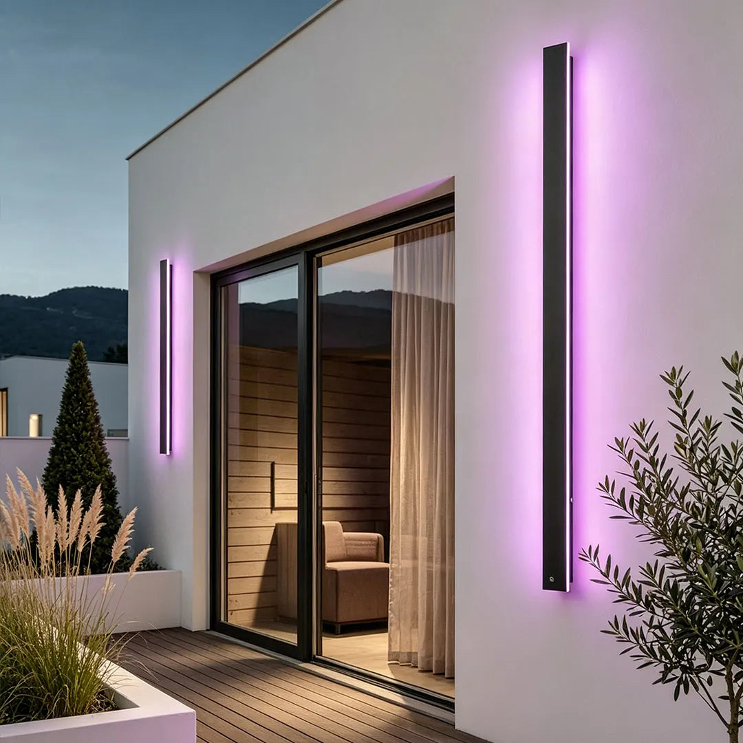 Linear Outdoor Strip Wall Light, Long Black LED Exterior Wall Lamp, IP65 Waterproof Porch Light - Image 26