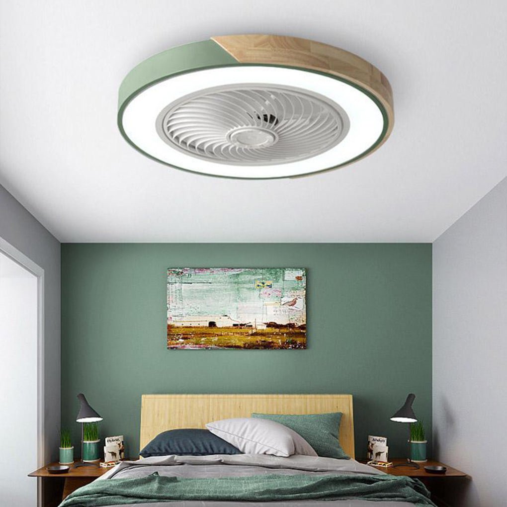 Bladeless Ceiling Fan with Light and Remote, Low Profile Flush Mount Dimmable 36W LED Fan - Image 4