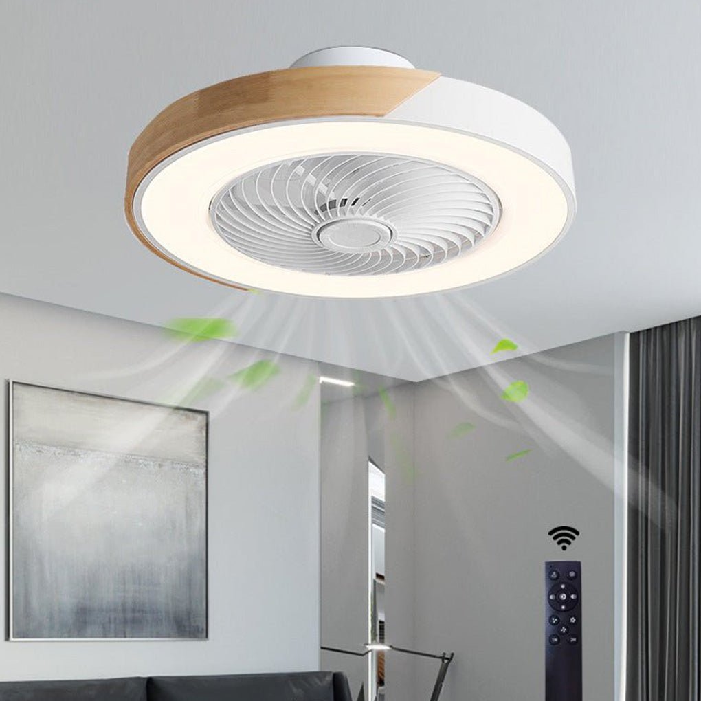 Bladeless Ceiling Fan with Light and Remote, Low Profile Flush Mount Dimmable 36W LED Fan - Image 7