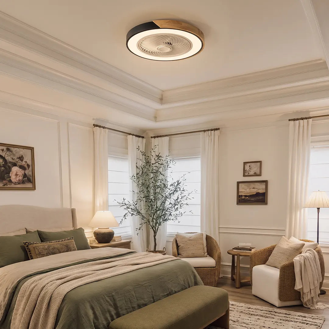Bladeless Ceiling Fan with Light and Remote, Low Profile Flush Mount Dimmable 36W LED Fan - Image 13