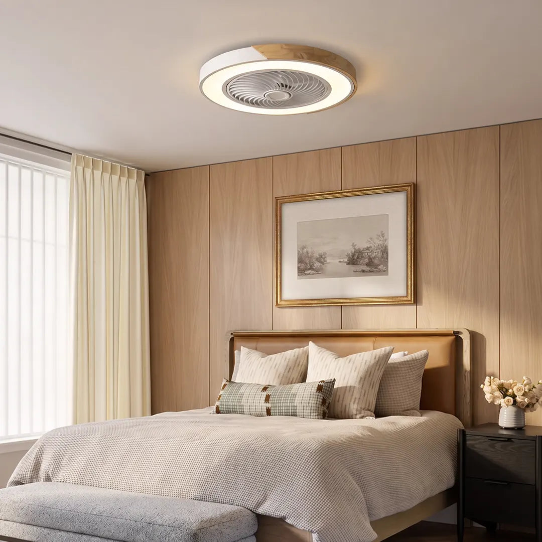 Bladeless Ceiling Fan with Light and Remote, Low Profile Flush Mount Dimmable 36W LED Fan - Image 12