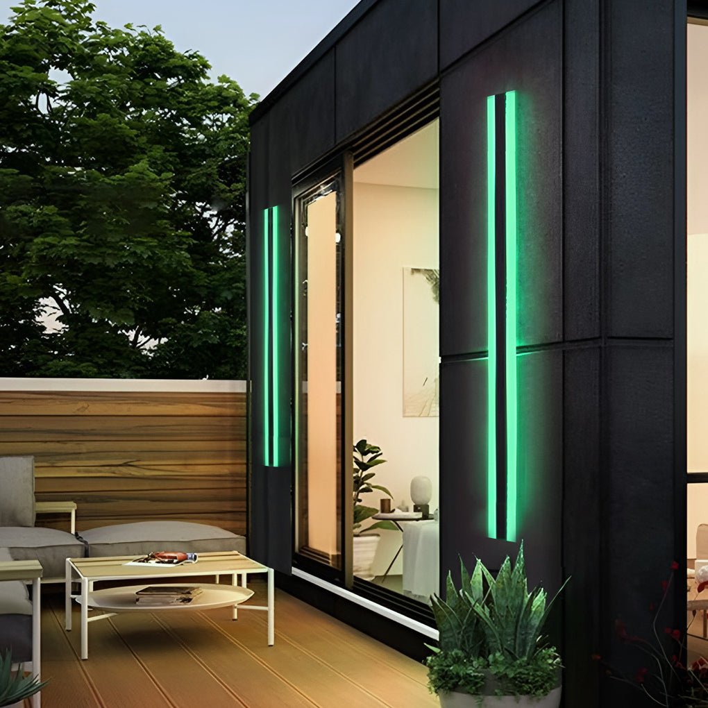 Gate Linear Outdoor Wall Light, Long Black LED Exterior Wall Lamp for Porch, Patio and Entryway - Image 3