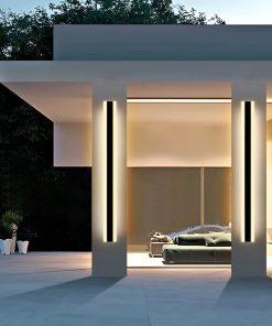Alternative view of Gate Linear Outdoor Wall Light, Long Black LED Exterior Wall Lamp for Porch, Patio and Entryway