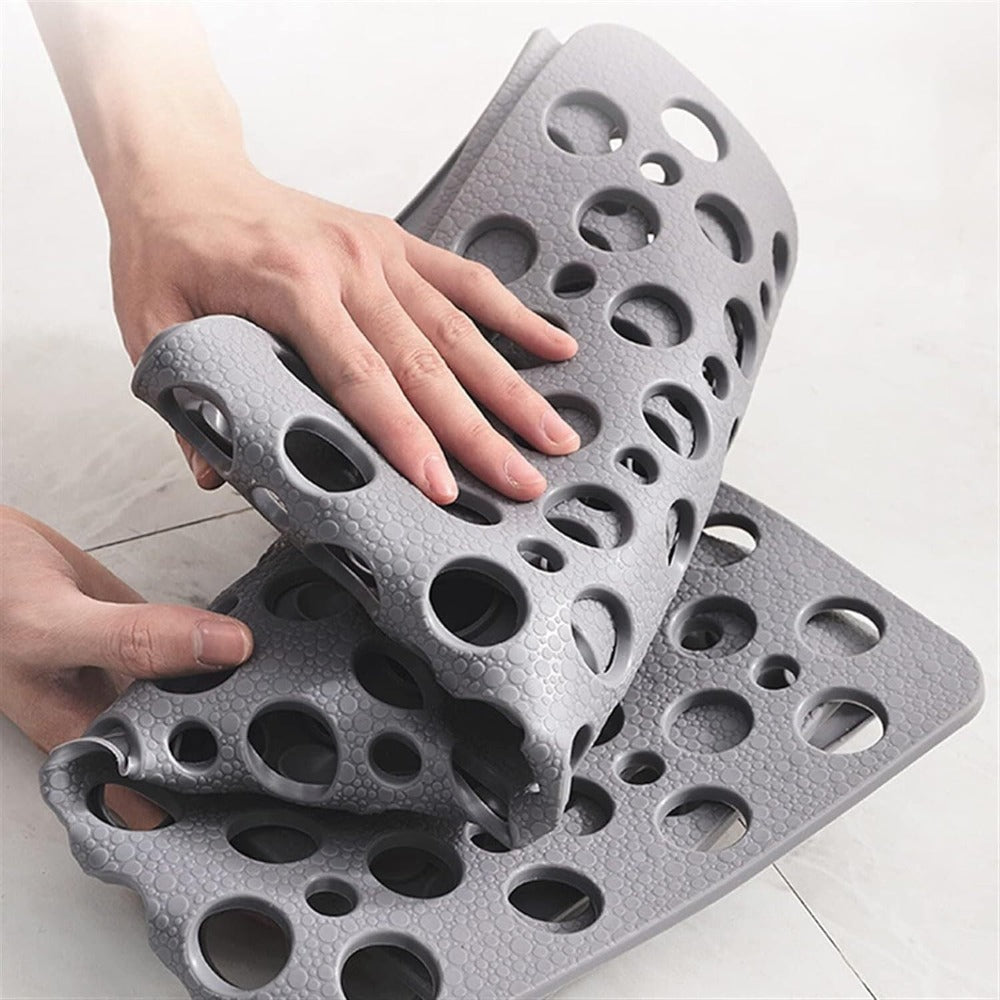 Secure Non Slip Shower Mat, Suction Cup Bathtub Mat with Drain Holes, TPE Anti Slip Bath Mat - Image 11