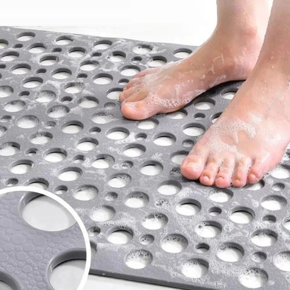 Secure Non Slip Shower Mat, Suction Cup Bathtub Mat with Drain Holes, TPE Anti Slip Bath Mat - Image 10