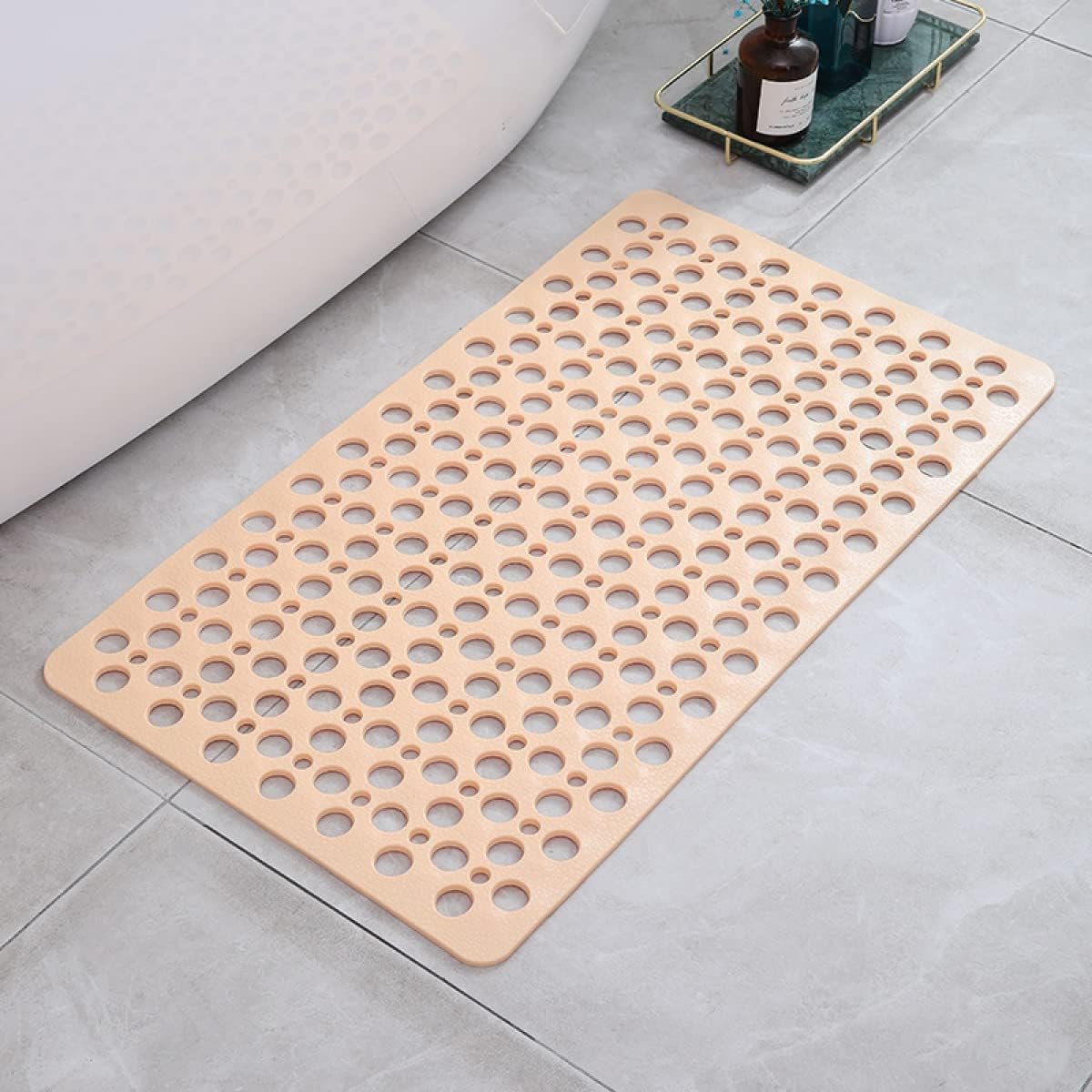 Secure Non Slip Shower Mat, Suction Cup Bathtub Mat with Drain Holes, TPE Anti Slip Bath Mat - Image 6