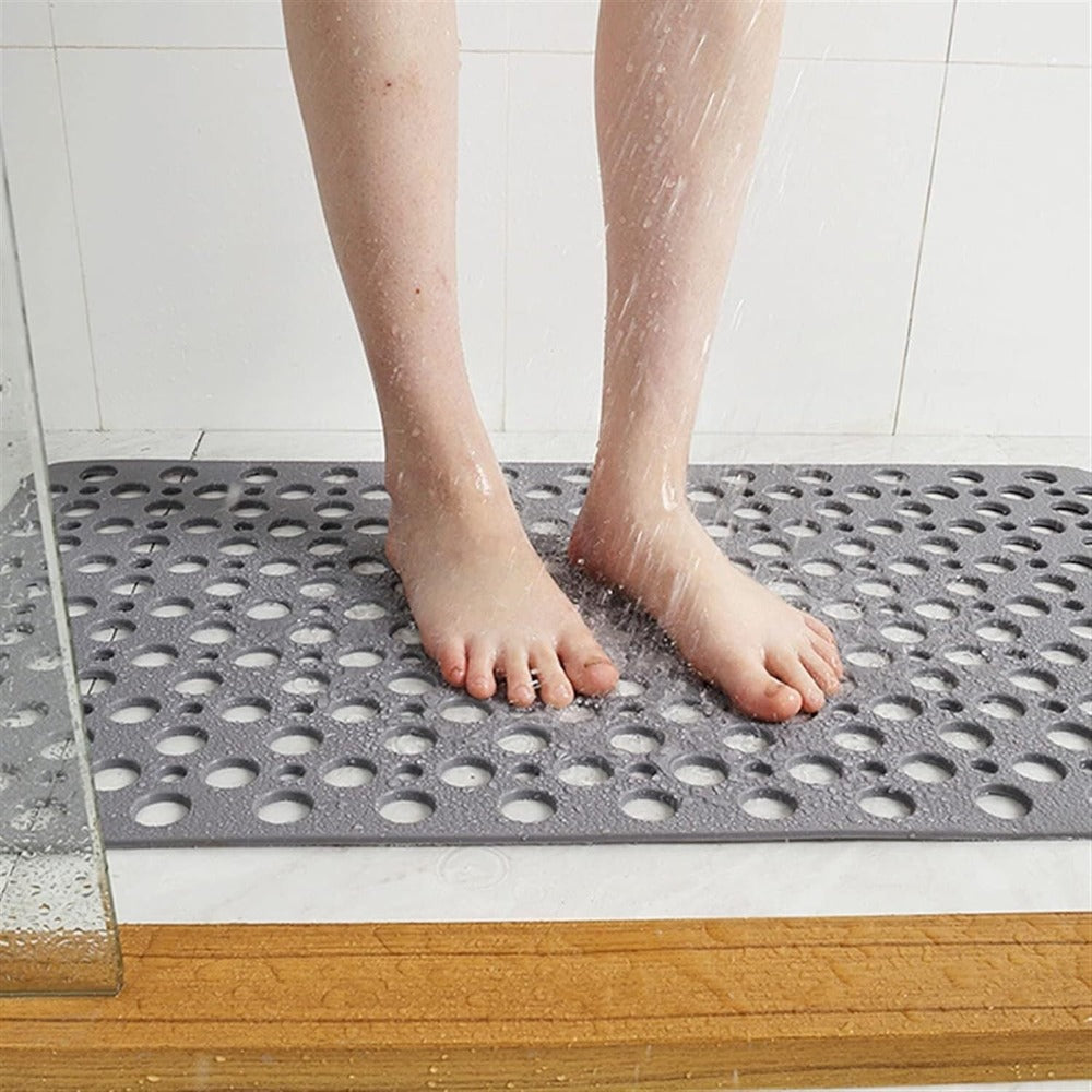 Secure Non Slip Shower Mat, Suction Cup Bathtub Mat with Drain Holes, TPE Anti Slip Bath Mat - Image 7