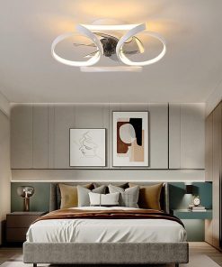 Alternative view of Bloom Flower Ceiling Fan with Light and Remote, Flush Mount Dimmable 24W LED Fan for Bedroom
