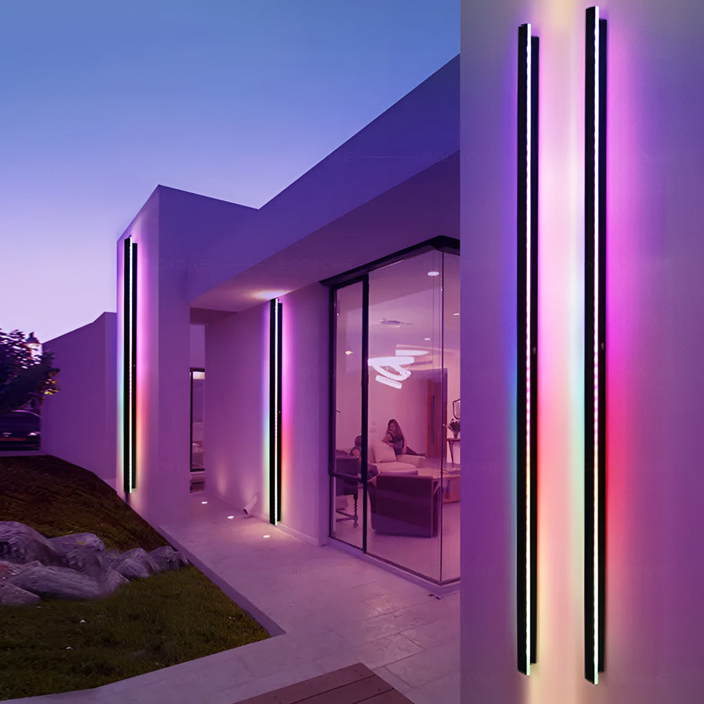 Linear Outdoor Strip Wall Light, Long Black LED Exterior Wall Lamp, IP65 Waterproof Porch Light - Image 12