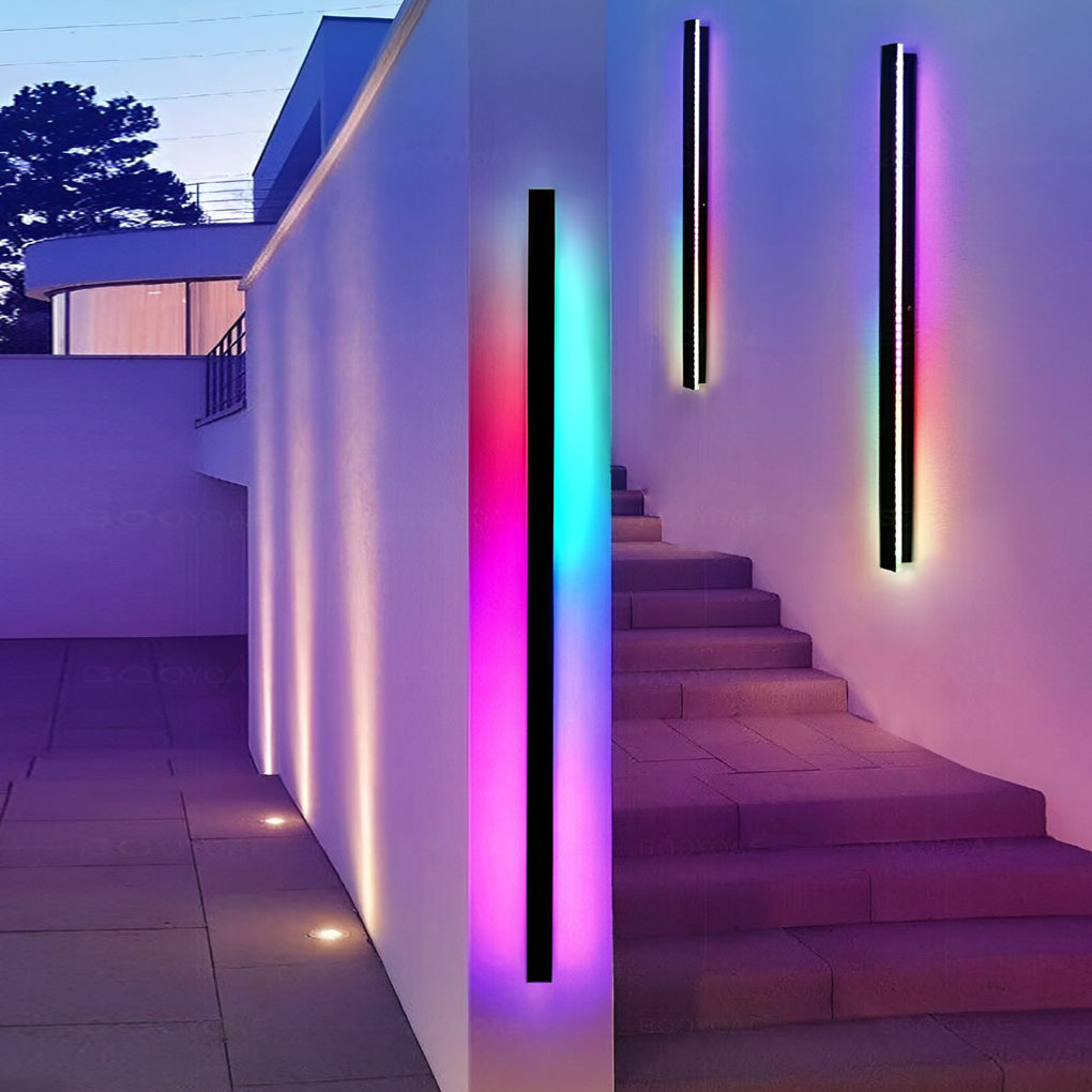 Linear Outdoor Strip Wall Light, Long Black LED Exterior Wall Lamp, IP65 Waterproof Porch Light - Image 11