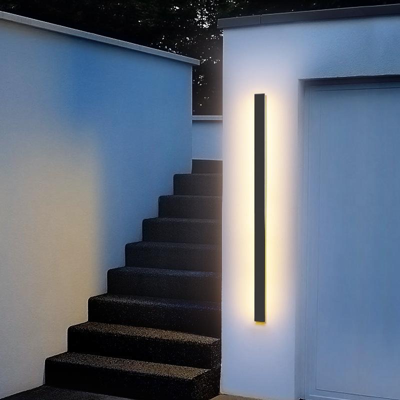 Linear Outdoor Strip Wall Light, Long Black LED Exterior Wall Lamp, IP65 Waterproof Porch Light - Image 3