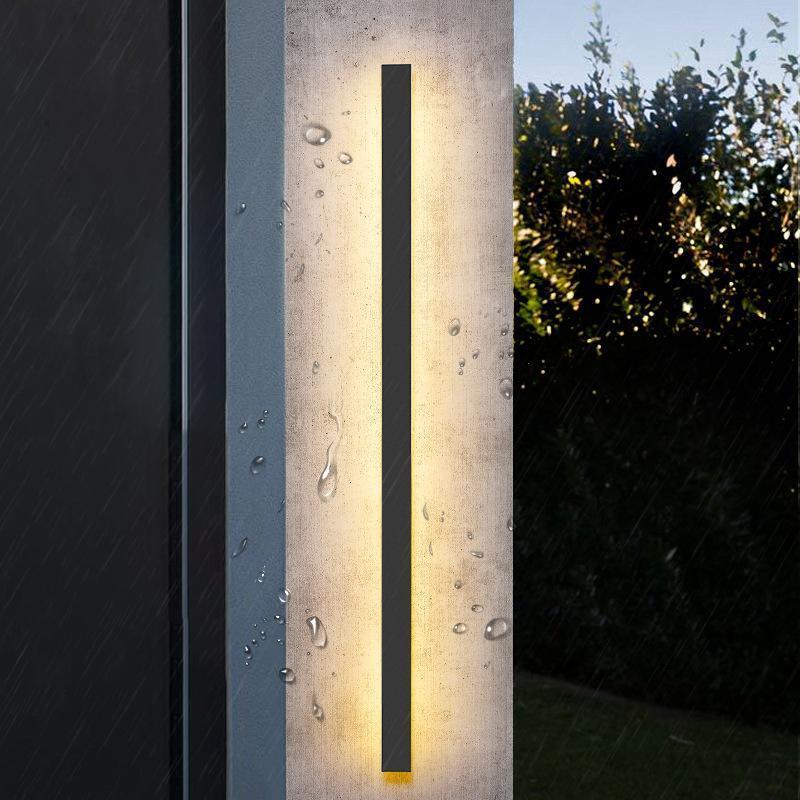 Linear Outdoor Strip Wall Light, Long Black LED Exterior Wall Lamp, IP65 Waterproof Porch Light - Image 9