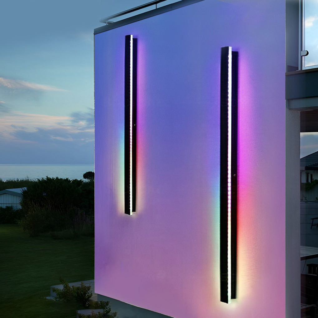 Linear Outdoor Strip Wall Light, Long Black LED Exterior Wall Lamp, IP65 Waterproof Porch Light - Image 6