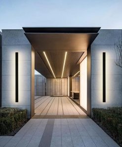 Linear Outdoor Strip Wall Light, Long Black LED Exterior Wall Lamp, IP65 Waterproof Porch Light