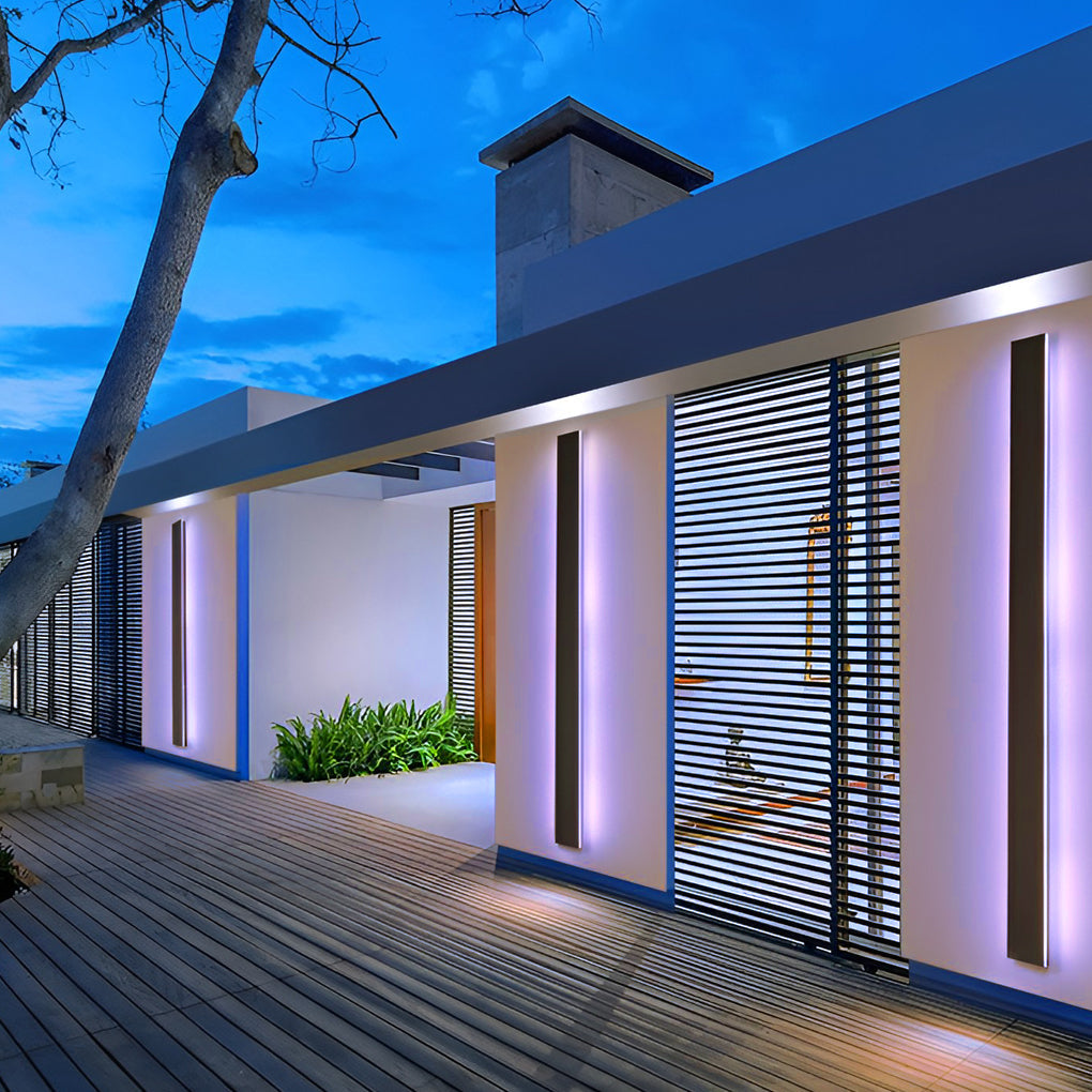 Linear Outdoor Strip Wall Light, Long Black LED Exterior Wall Lamp, IP65 Waterproof Porch Light - Image 10