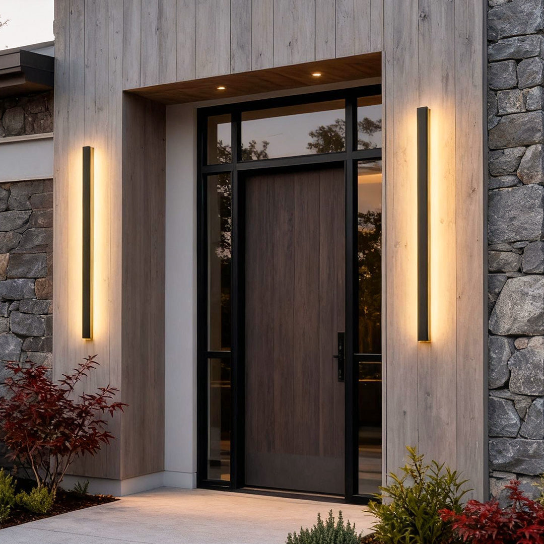 Linear Outdoor Strip Wall Light, Long Black LED Exterior Wall Lamp, IP65 Waterproof Porch Light - Image 21